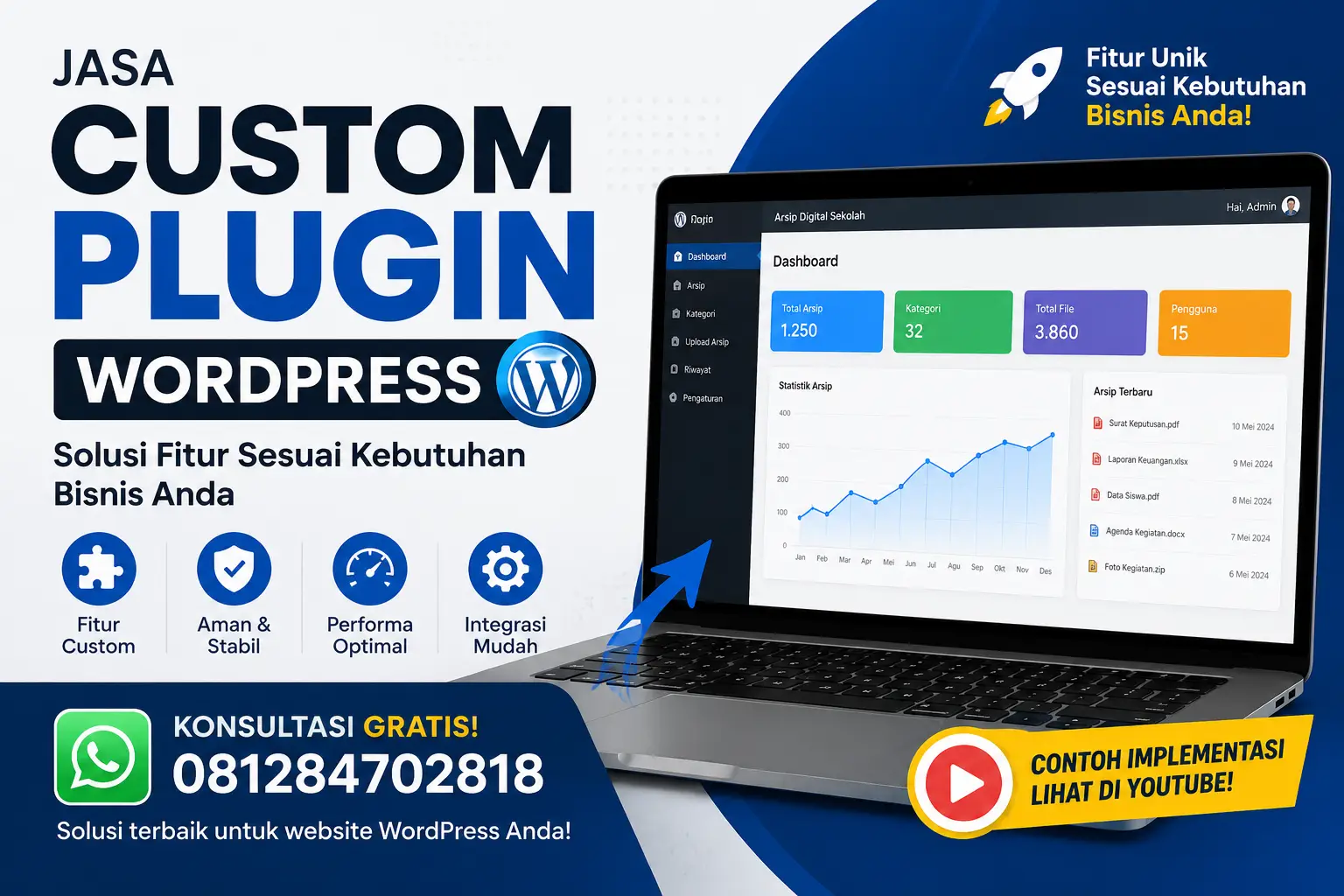 Jasa Custom Plugin untuk CMS WordPress – Solusi Fitur Sesuai Kebutuhan Bisnis Anda